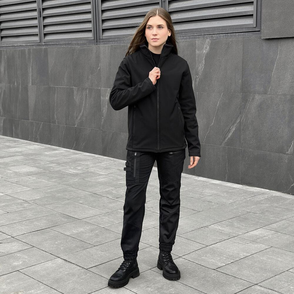 Чорна повсякденна весняна куртка на флісі Pobedov Shadow Жіноча Київ - фото 5