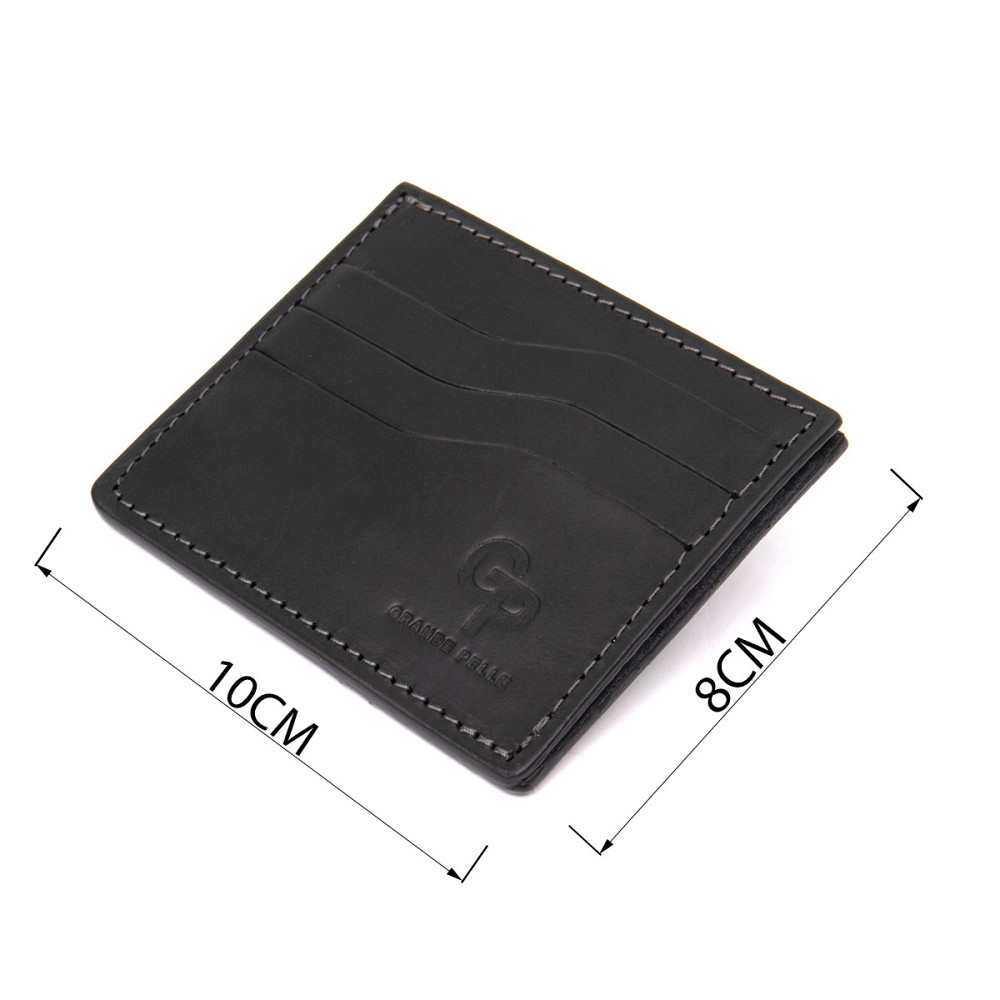 Практичний шкіряний картхолдер GRANDE PELLE 11499 Чорний Київ - фото 3