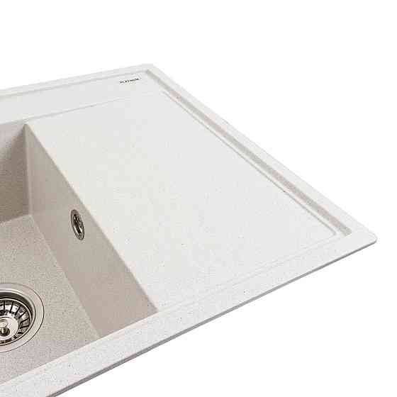 PLATINUM Гранітна мийка для кухні Platinum 7950 AZURIT матова Біла в крапку Київ