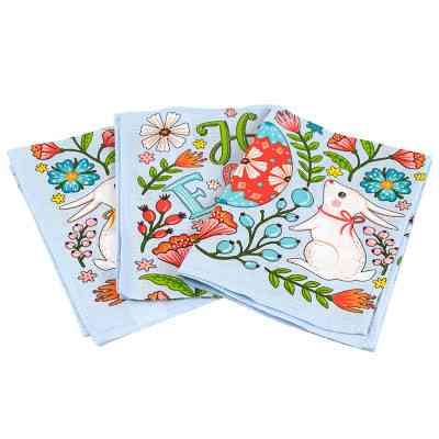 Рушник Руно Набір вафельних Великодні Зайчики з писанкою блакитний 45х60 см 3 шт (710Т_ Великодні Зайчики з писанкою блакитний) Вінниця