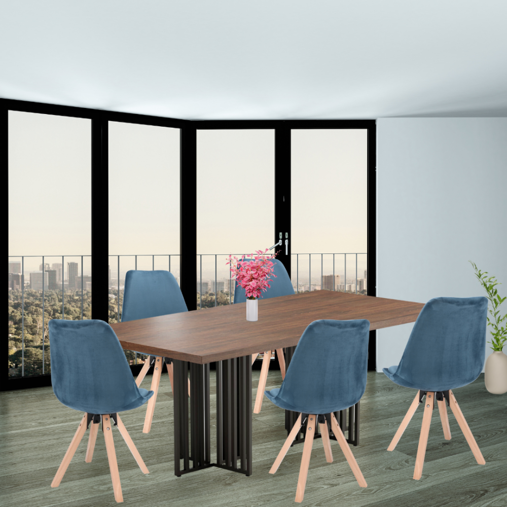 Стілець Saida Jumi у скандинавському стилі з дерев'яними ніжками аквамарин Київ - фото 9