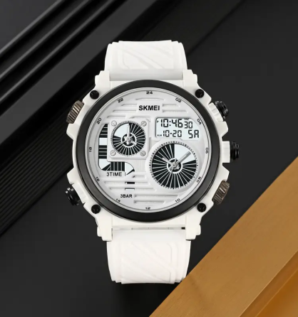 Часы мужские наручные спортивные Skmei 2202 (Белый силиконовый ремешок) Винница