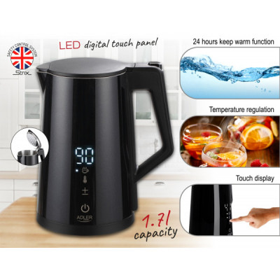 Електрочайник Adler AD 1345 black Вінниця - фото 2