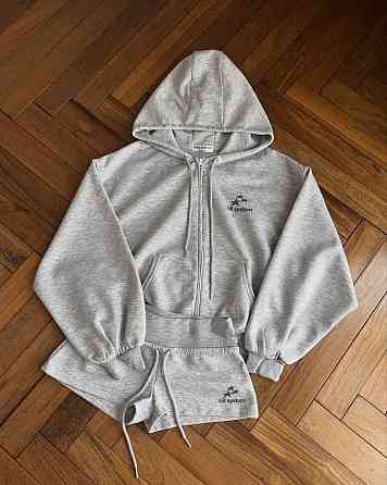 Женский стильный повседневный костюм тройка двухнитка Серый Одесса