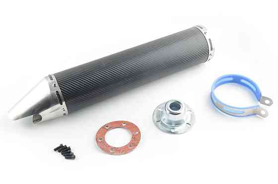 Глушитель (тюнинг) 420*10 см, креп. Ø78mm (нержавейка, карбон черный, прямоток, mod:2) Мукачево