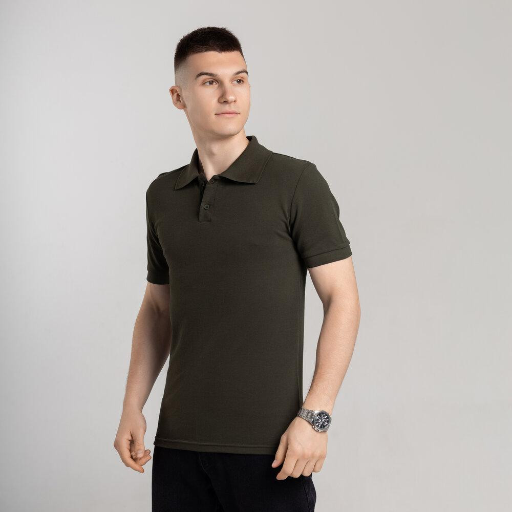 Хаки футболка поло весенняя черная. Легкое летнее мужское летнее хаки зеленое поло Pobedov Royal Киев - изображение 1