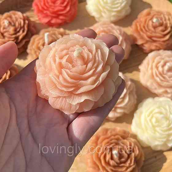 Свеча в форме пиона/розы из натурального пчелиного воска Ирпень