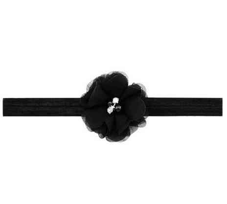 Пов'язка дитяча з квіткою чорна - універсальний (на резинці), квітка 5,5 см Київ