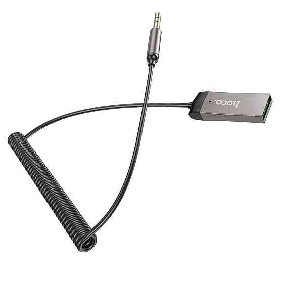 Bluetooth-ресивер HOCO E78 Benefit car AUX BT receiver with cable Black Metal Gray (6942007605663 ) Київ