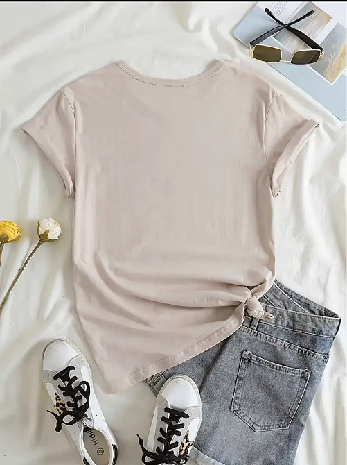 Футболка женская турецкий трикотаж 3D накат Бежевый Сова Харьков - изображение 3