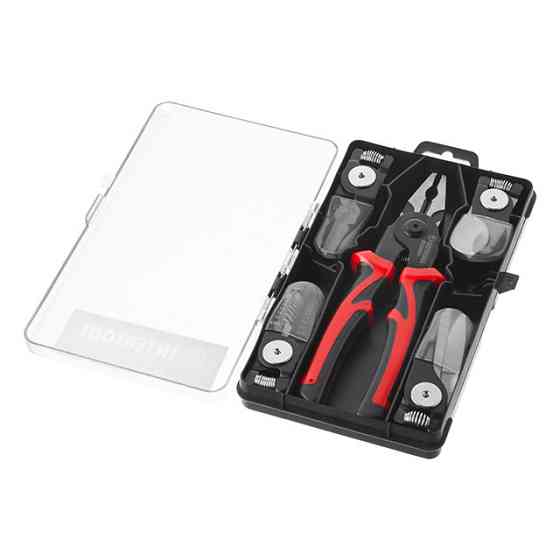 Плоскогубці багатофункціональні 5 в 1, змінні насадки, кейс, STORM INTERTOOL NT-0115 Київ