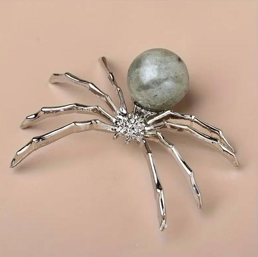 Фігурка павука з лабрадоритом – сувенір з натурального каменю 5.5×4.5 см Київ - фото 1
