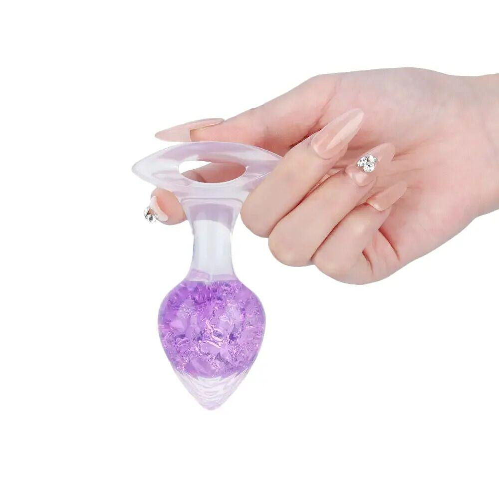 Анальная пробка Liebe Seele Heart-shaped Crystal Anal Plug - Purple Small Sex Aura Киев - изображение 3
