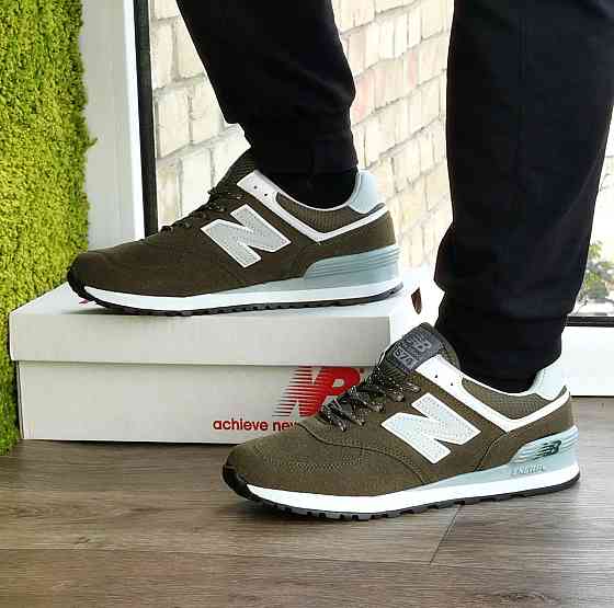 Кросівки New Balance 574 Хакі Замшеві Чоловічі Зелені Нью Баланс (розміри: 42,43,44,46) - 63-7 Дніпро
