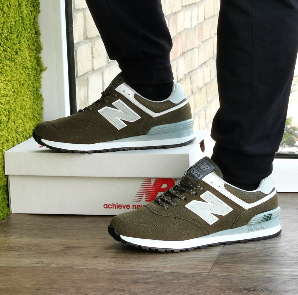 Кроссовки New Balance 574 Хаки Замшевые Мужские Зелёные Нью Баланс (размеры: 42,43,44,46) - 63-7 Днепр - изображение 3