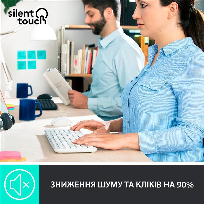 Комплект (клавіатура, миша) бездротовий Logitech MK295 Combo White USB (920-009824) Білий Харків - фото 19