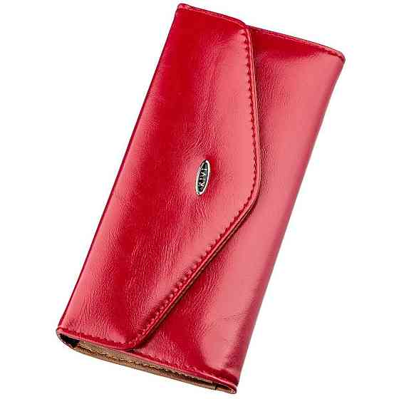 Гаманець жіночий з гладкою екокожі KIVI 19072 Яскраво-рожевий Київ