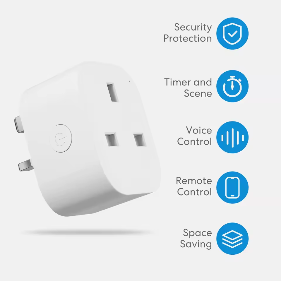 Комплект Умные розетки Meross Smart Wi-Fi Plug Mini 2 шт. с поддержкой Apple HomeKit Siri Alexa английская вилка (White) Киев - изображение 3