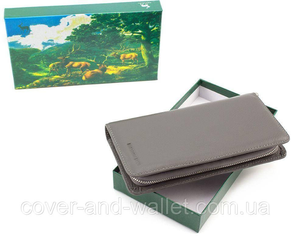 Серый кожаный женский кошелек клатч на молнии Marco Coverna MC 6056 Киев - изображение 6