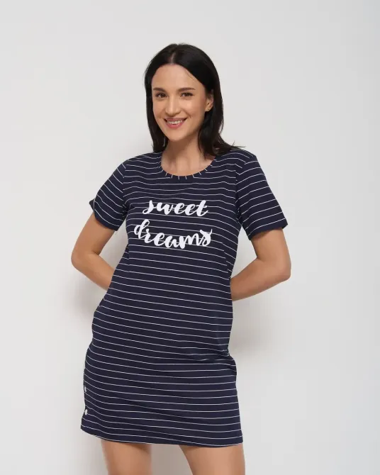 Туніка жіноча бавовняна Nicoletta 83651 Темно-синій, S Київ - фото 2