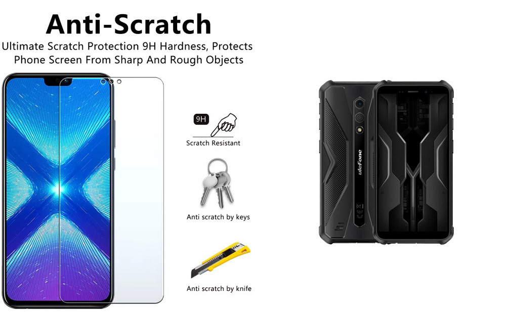 Захисне скло NeoGlass для Ulefone Armor X12, Armor X12 Pro – надпрозоре та стійке Київ - фото 1