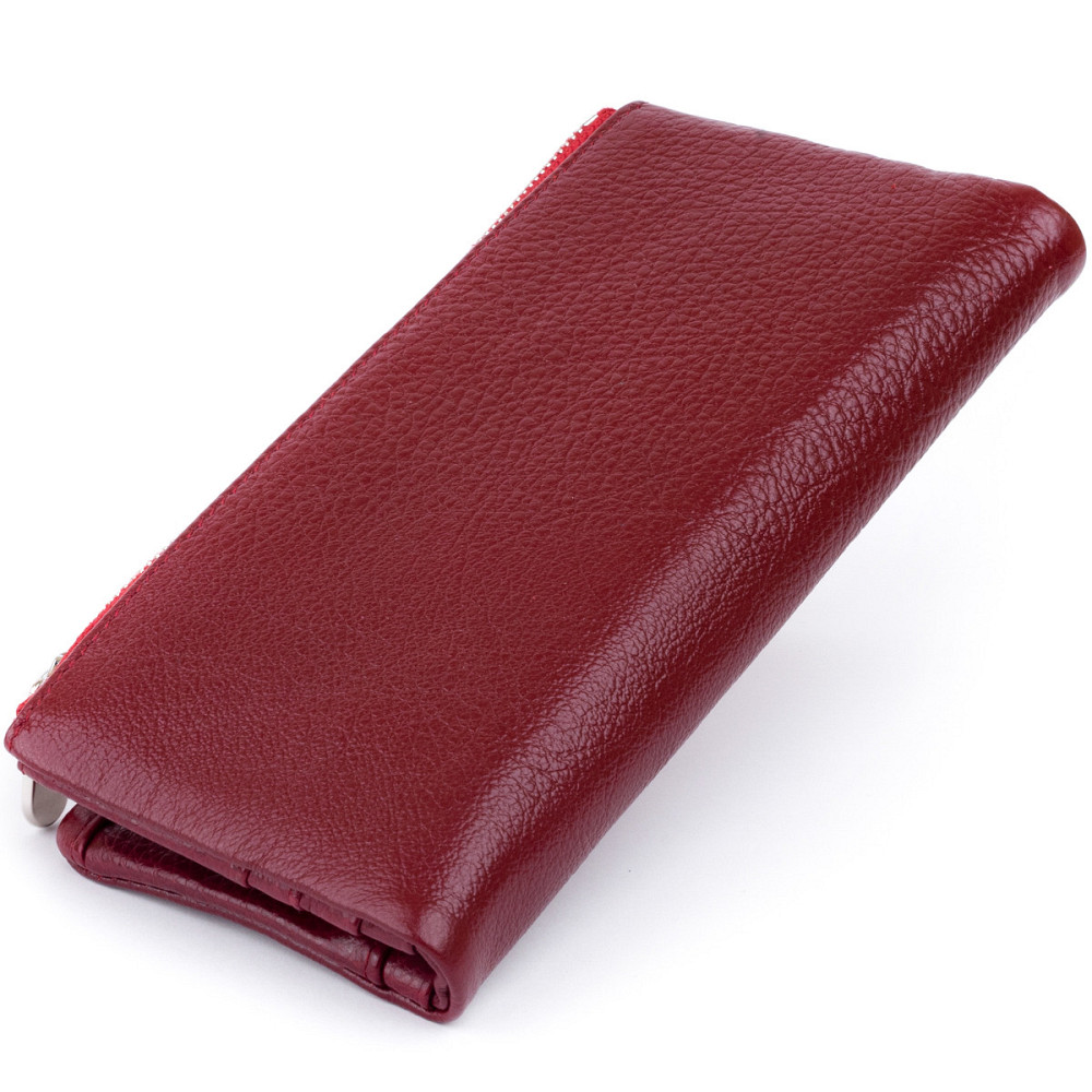 Вертикальний гаманець на кнопці жіночий ST Leather 19204 Бордовий Київ - фото 2