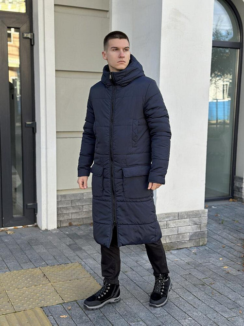 Чоловіча зимова куртка темно-синя Pobedov Tank XL Київ - фото 4