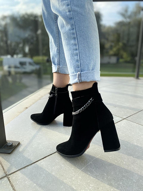 Nivelle Черевики жіночі NIVELLE чорні замша натуральна каблук 9см розмір 39 (5409/8018-8048) Коломыя - изображение 7