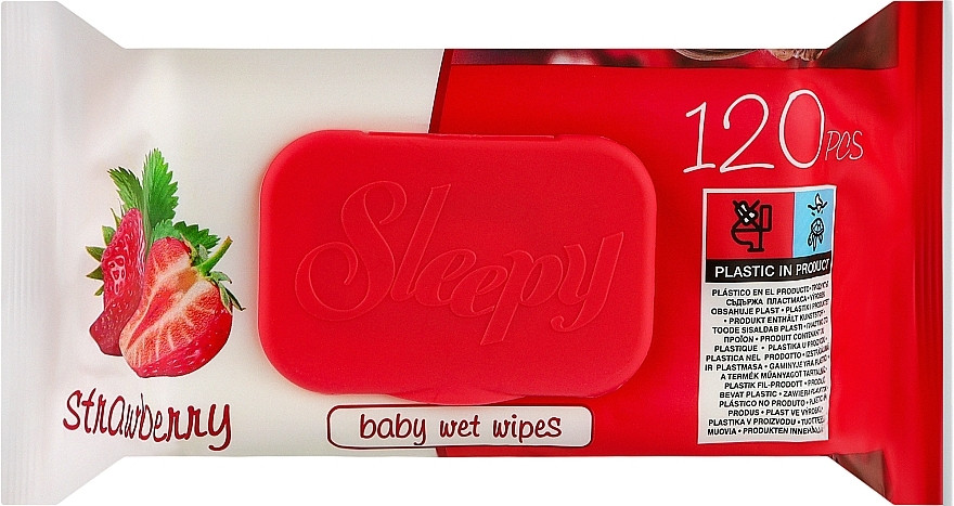 Sleepy Серветки вологі Strawberry (Полуниця) 120шт. Гостомель - фото 1