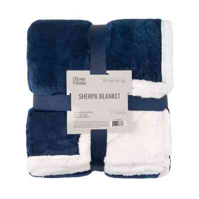 Плед Ardesto Sherpa 100% полиэстер, синий темный 160х200 см (ART0204SH) Винница