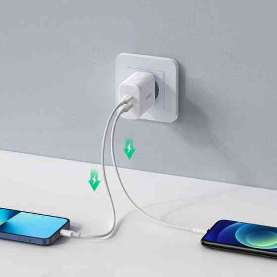 Зарядний пристрій 2xUSB 40W PD (2xType-C) PD CD243 Ugreen Білий (10343) Киев