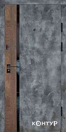 Двери квартирные, серия ТИП 3.2 модель 632/605 сланец темный+спил дерева коньячный/супермат белый Киев