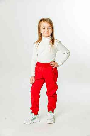Детские штаны, теплые(трехнитка) красные топ 110 Киев