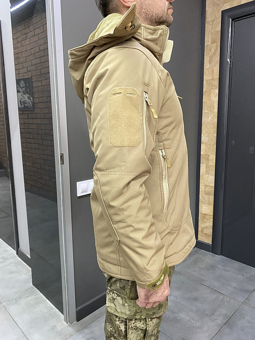 Куртка тактическая WOLFTRAP Softshell, цвет Койот, размер M, зимняя мужская куртка софтшелл для военных Solmir Киев - изображение 4