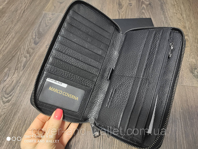 Чоловіча шкіряна барсетка клатч на дві змійки Marco Coverna 5902C Чорний Київ - фото 2