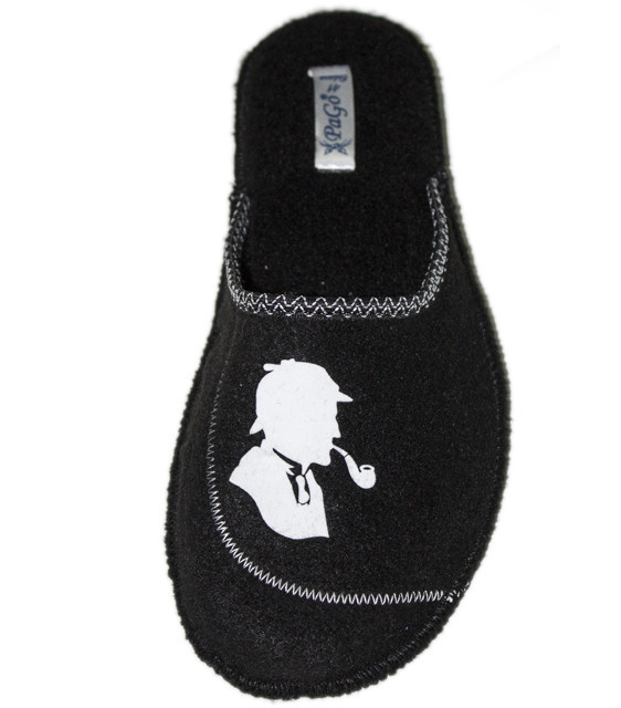 Тапочки чоловічі повсть домашні PaGo "Шерлок" чорні капці войлочні Одесса - изображение 3