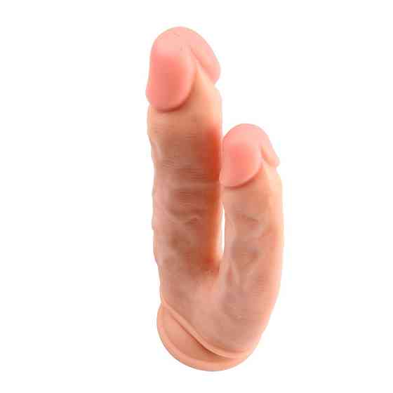 Фаллоимитатор двойной Chisa Ballsy Super Cock Bromeo # 01 на присоске, телесный Sex Aura Киев