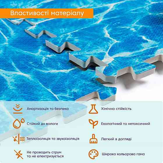 Пол пазл - модульное напольное покрытие 600x600x10мм Океан (МР5) SW-00000141 Киев