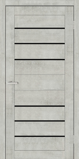 Міжкімнатні двері Оміс Doors Смарт С 034 BG Бетон світлий чорне скло  600х2000 мм Київ - фото 1