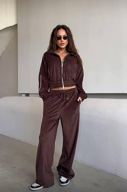 Велюровый костюм женский спортивный Шоколадный 42/46 Харьков - изображение 1