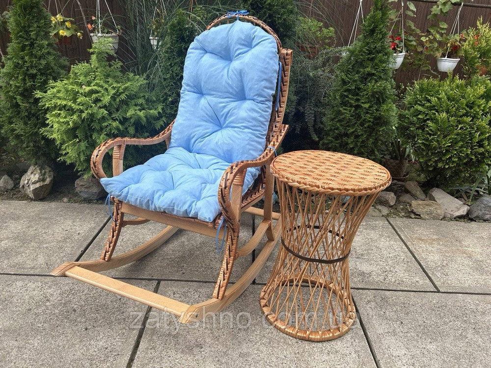 Меблі плетені з лози з гойдалкою та столом Київ - фото 1