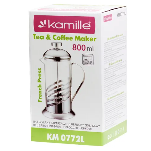 Френч-прес 800мл скло/нержавіюча сталь 0772L KAMILLE Житомир