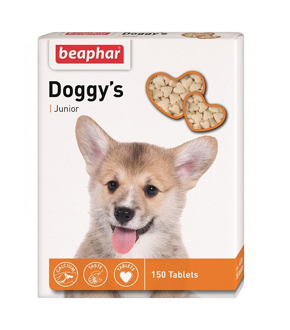 Вітаміни Beaphar Doggys Junior для собак, таблетки №150 (форма сердець) Вінниця - фото 1