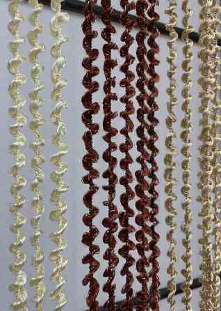 Шторы-нити спираль с люрексом Бежевый с коричневым 300х300см 1 шт (61-074) Киев