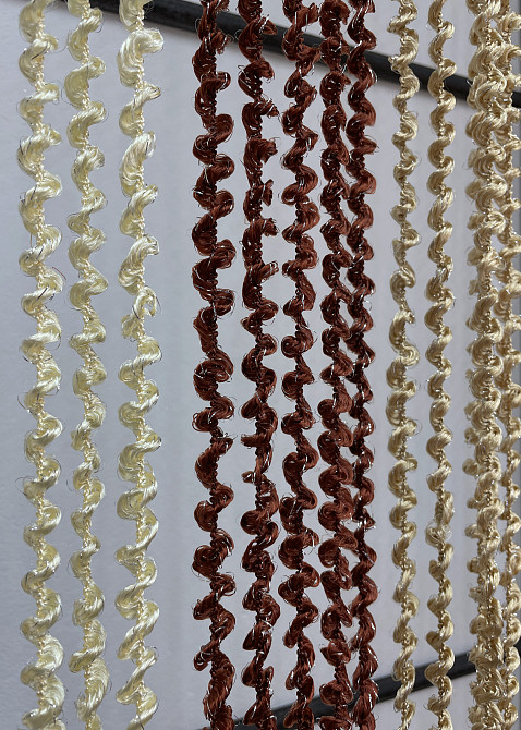 Шторы-нити спираль с люрексом Бежевый с коричневым 300х300см 1 шт (61-074) Киев - изображение 6