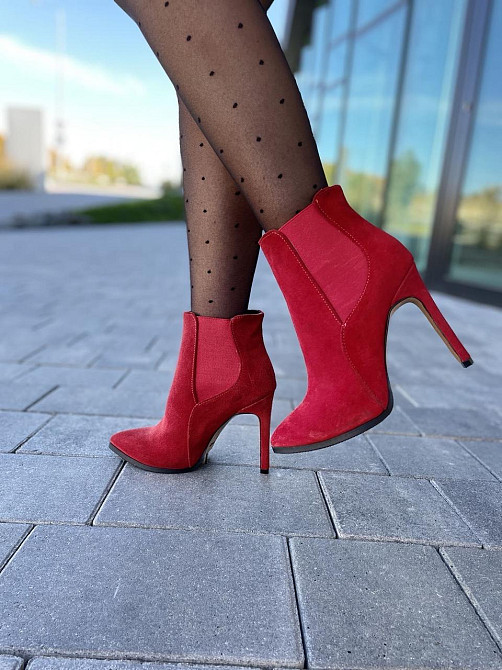 Nivelle Жіночі черевики NIVELLE червоні натуральна замша каблук 11 см 37р.38р. (3614) Коломия - фото 1