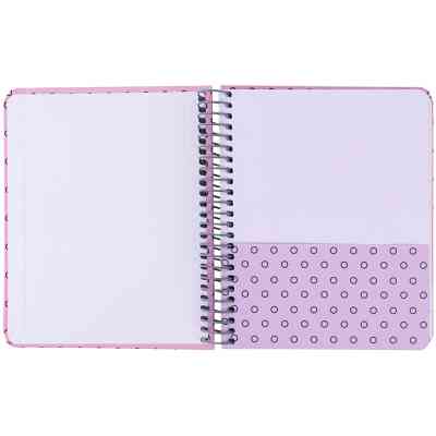 Блокнот Axent на спіралі В6 120 аркушів, клітинка, тверда обкладинка, рожевий (8461-1-A) Вінниця