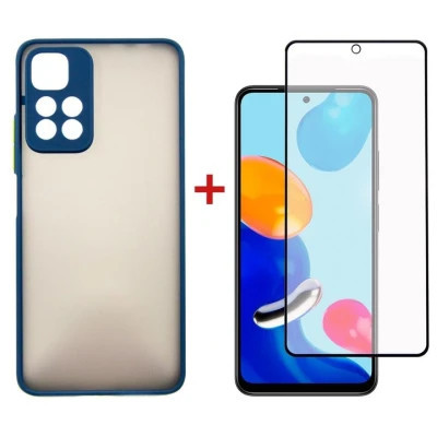 Чехол для мобильного телефона Dengos Kit for Xiaomi Redmi Note 11 Pro case + glass (Blue) (DG-KM-31) Винница - изображение 1