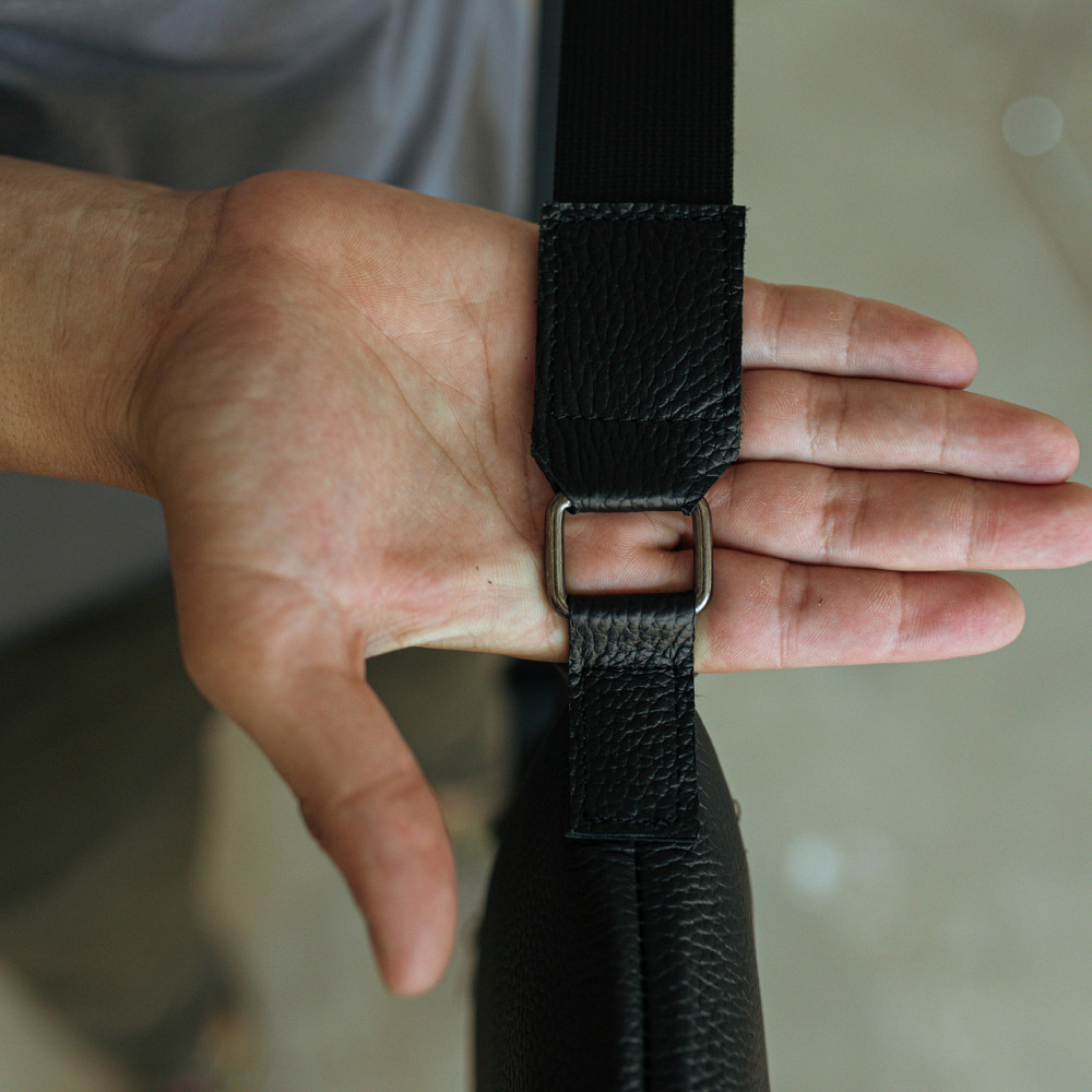 Сум месенджер чоловіча через плече шкіряна містка класична, чорна, чорнаMasterSem Київ - фото 8