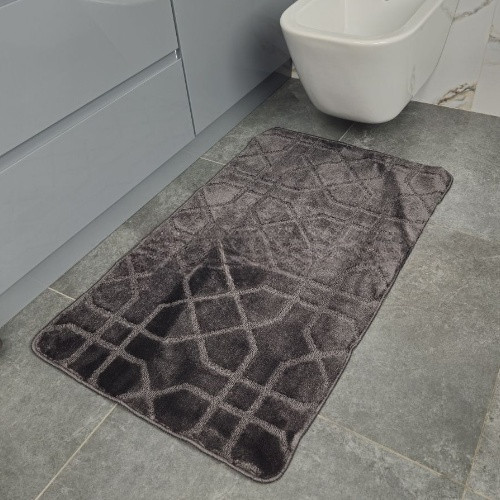 Набір килимків для ванної кімнати 2шт 57*100см+57*50см U-виріз Геометрія Joy сірий тафтинг Дариана Житомир - фото 7